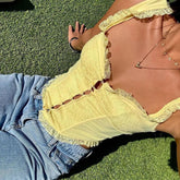 BXOXO Lace Stitching Button y2k Aesthetic Goth Corset Crop Top Clubwear Mesh Transparent Sexy Tank Tops Vintage Sexy Corset Tops